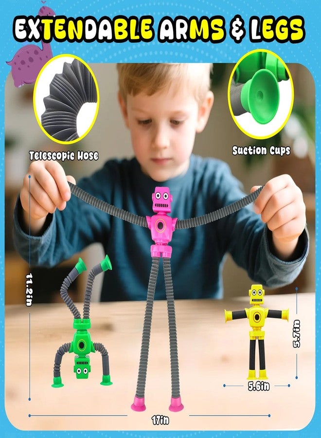 Dilabnba ​​Dilabnba 10 PCS Transformable Fidget Spinner Robots - Suction Cup Pop Tube Sensory Toys, DIY Chain Gyros for Easter Basket, Christmas Stocking Stuffers & Kids Gift Exchange (Ages 3-10) - Image 4