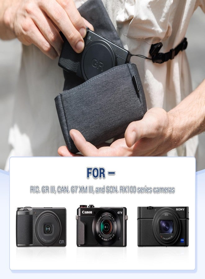 JJC Camera Pouch, Protective Case for Digital Camera, Universal Electronics Accessories Soft Carrying Case Bag for Canon G7XM3 Sony ZV-1 II ZV1II ZV1 ZV-1F ZV1F RX100 VII VI VA IV Ricoh GR III - Image 2