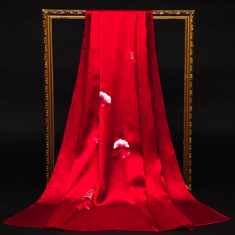Suzhou Embroider Silk Scarf Women'S Embroidered Shawl Mulberry Silk Handmade Double-Sided Embroidered Silk Scarf For Mom Ladieswear'S Day - Image 1