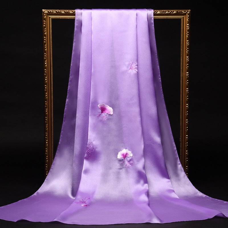 Suzhou Embroider Silk Scarf Women'S Embroidered Shawl Mulberry Silk Handmade Double-Sided Embroidered Silk Scarf For Mom Ladieswear'S Day - Image 5