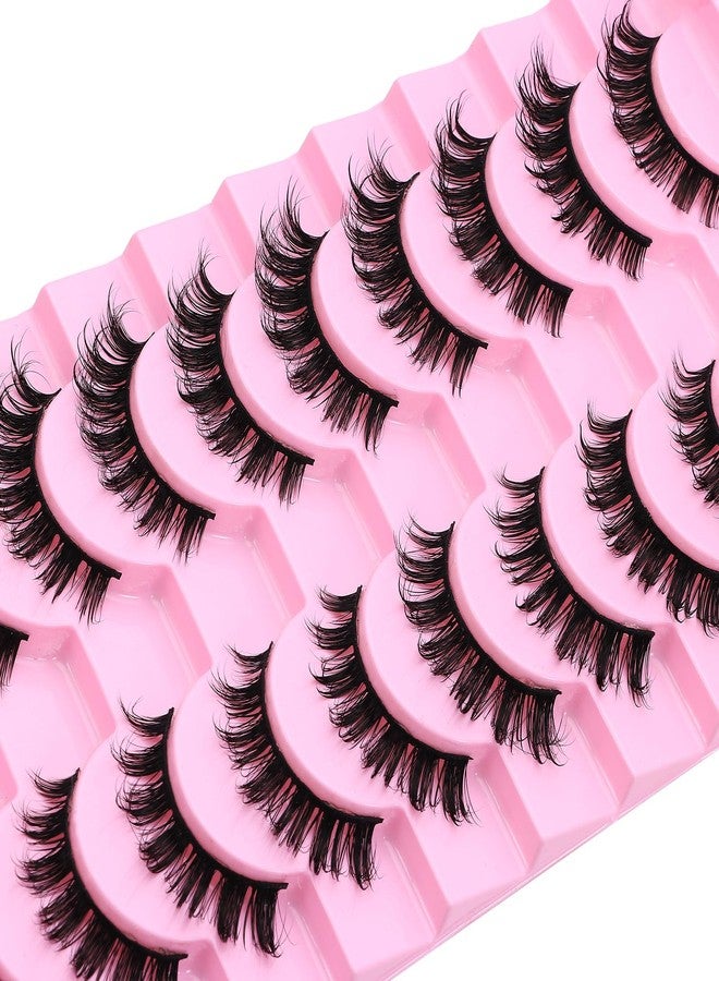 DSLONG 10 Pairs Wet Look Manga Lashes 3D Multi layered Spiky Lashes D Curl Long Eyelashes Strips Fluffy Faux Mink Lashes Extension For Japanese Anime Cosplay Makeup (SA02) - Image 5