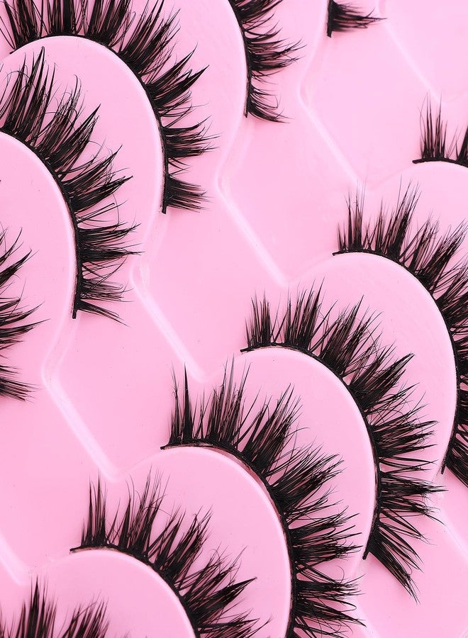 DSLONG 10 Pairs Wet Look Manga Lashes 3D Multi layered Spiky Lashes D Curl Long Eyelashes Strips Fluffy Faux Mink Lashes Extension For Japanese Anime Cosplay Makeup (SA02) - Image 3