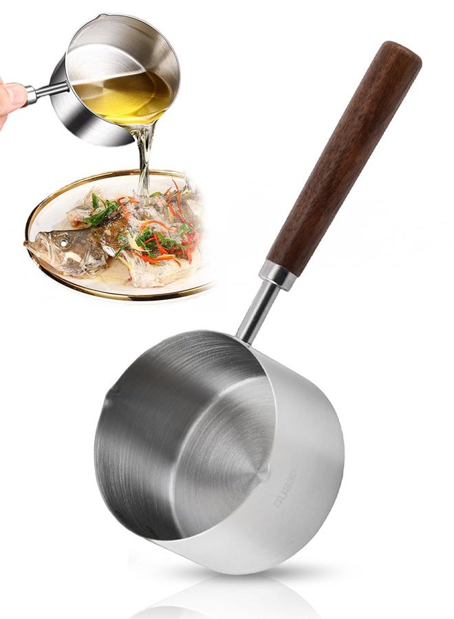 Mini Saucepan 200ml, 304 Stainless Steel Milk Pan Small Coffee Pan Mini Sauce Pans with Small Pouring Lips Butter Warmer Cooking Pot for Coffee Chocolate - Image 1