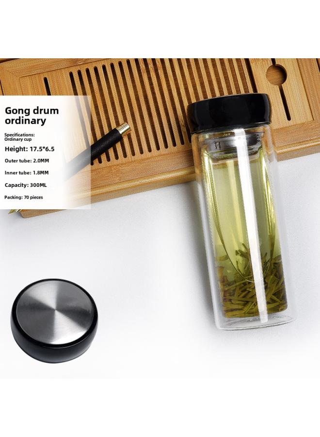Double Glass Custom Logo Transparent High Temperature Ulation Tea Cup Advertising Cup Gift Cup Printing