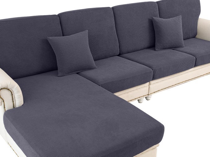 COUCH CUSHION COVER LOVESEAT COVER OR 2 SEAT SOFA COVER WASHABLE STRETCH SECTIONAL SOFA SLIPCOVER1 PIECE FOR LOVESEAT OR SOFA 2SEATER DARK GREY