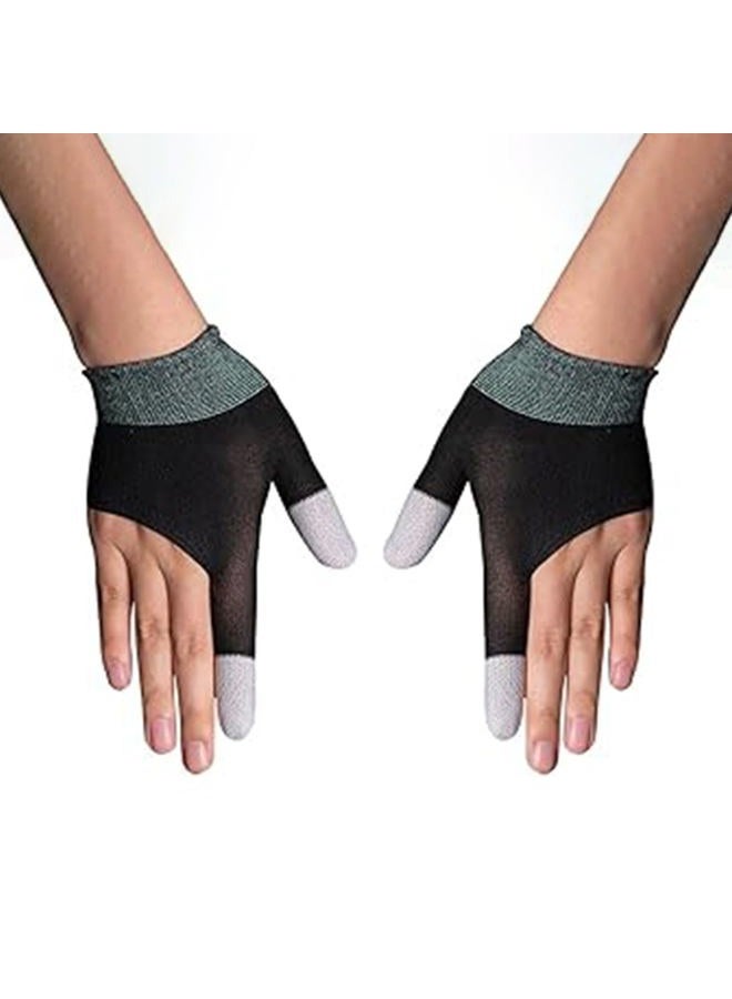 QPOIBSD Mobile Game Gloves, Ultra-Thin Mobile Gaming Gloves，Anti-Sweat Mobile Finger Sleeve Breathable for High-Ranking Players Mobile Game Streamer (Black) - Image 1