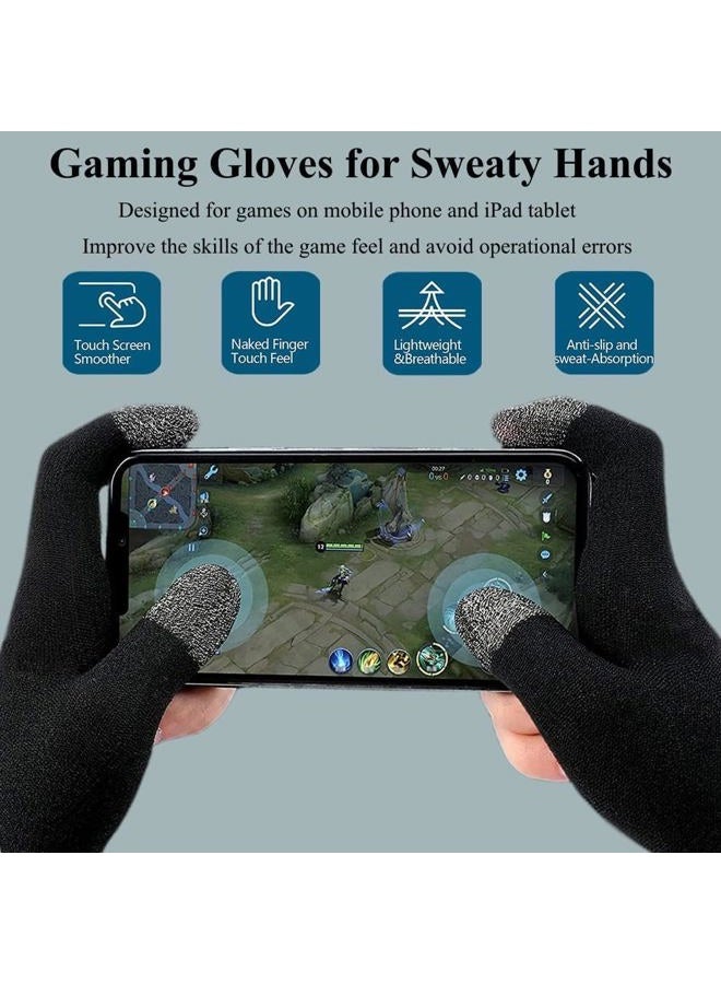 QPOIBSD Mobile Game Gloves, Ultra-Thin Mobile Gaming Gloves，Anti-Sweat Mobile Finger Sleeve Breathable for High-Ranking Players Mobile Game Streamer (Black) - Image 5