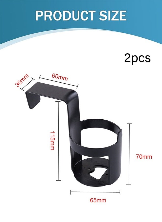 2 PCS Car Door Side Window Gap Cup Holder, Integrated Plastic Hollow Design Hanging Installation Door Lifting Glass Beverage Storage Rack, Quick Modification Accessories, for Cars (Black) - Image 2