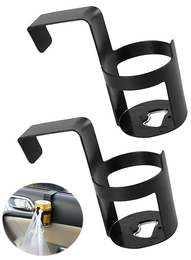 2 PCS Car Door Side Window Gap Cup Holder, Integrated Plastic Hollow Design Hanging Installation Door Lifting Glass Beverage Storage Rack, Quick Modification Accessories, for Cars (Black) - Image 1