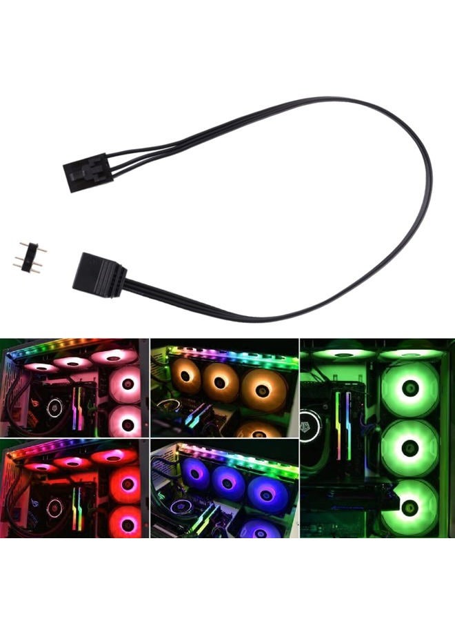 Vacatga for Corsair RGB to Standard ARGB 4-Pin 5V Adapter Connector RGB Cable 25cm Extension Cord Black PVC Black PVC - Image 5