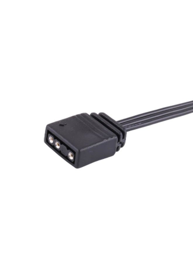Vacatga for Corsair RGB to Standard ARGB 4-Pin 5V Adapter Connector RGB Cable 25cm Extension Cord Black PVC Black PVC - Image 2