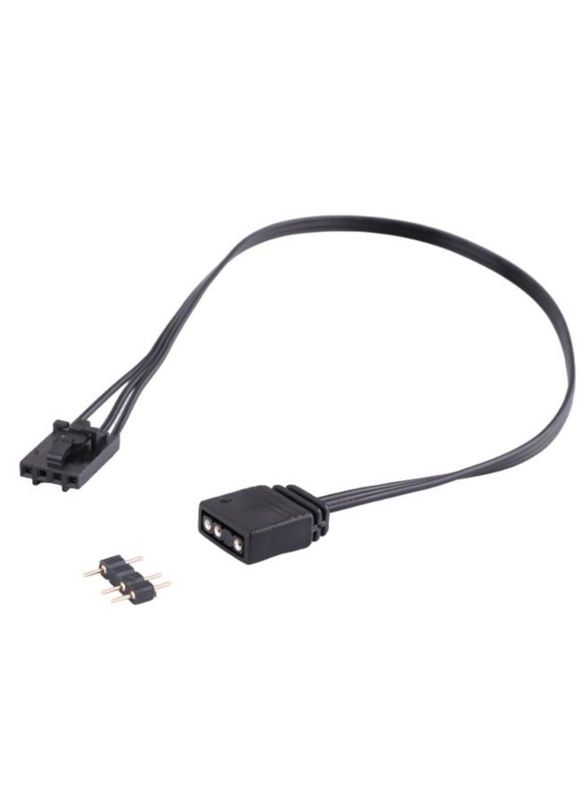 Vacatga for Corsair RGB to Standard ARGB 4-Pin 5V Adapter Connector RGB Cable 25cm Extension Cord Black PVC Black PVC - Image 1