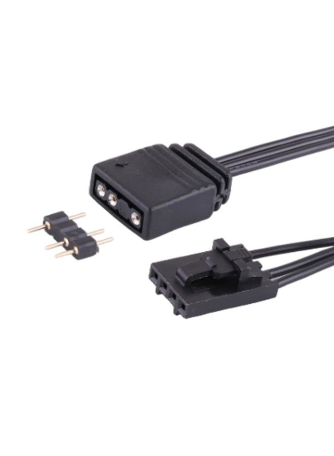 Vacatga for Corsair RGB to Standard ARGB 4-Pin 5V Adapter Connector RGB Cable 25cm Extension Cord Black PVC Black PVC - Image 3