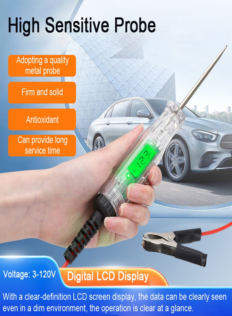 Car Test Pen LCD Display Circuit On-off Voltage and Poles Detection Pen Battery Voltage Tester Fuse Testing Device - Image 5