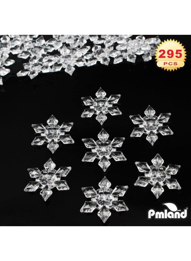 PMLAND Acrylic Season - Winter Table Scatter Decoration Snowflake Décor and Ornaments 290+ Pcs - Clear - Image 3