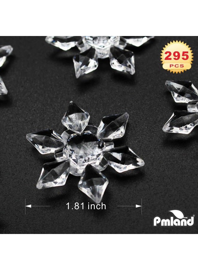 PMLAND Acrylic Season - Winter Table Scatter Decoration Snowflake Décor and Ornaments 290+ Pcs - Clear - Image 2