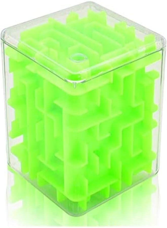 Mini 3D magic cube puzzle stereo labyrinth toy Ball balance early gift Ball maze toys Fun and Challenge For Teenagers Learning Educational Toy as Christmas Birthday Gift Yellow 
