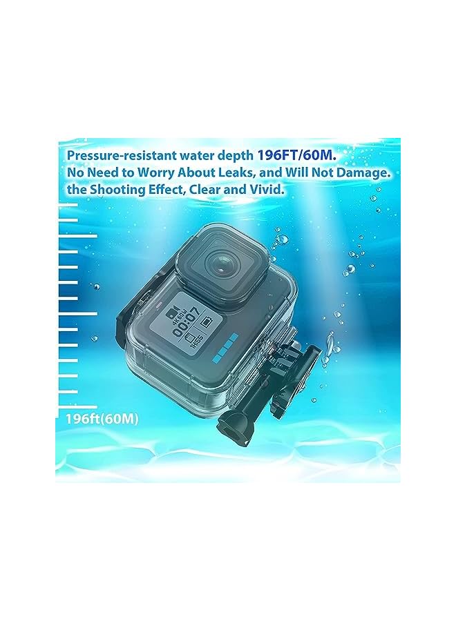 PROMASS حافظة حماية ضد الماء لكاميرا GoPro Hero 11/10/9، حافظة واقية للغوص لكاميرا GoPro Action مع حامل وبرغي إبهام - Image 5