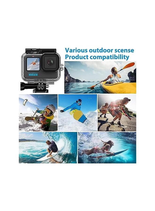PROMASS حافظة حماية ضد الماء لكاميرا GoPro Hero 11/10/9، حافظة واقية للغوص لكاميرا GoPro Action مع حامل وبرغي إبهام - Image 3