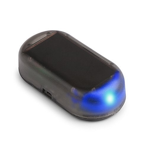 Onerbuy Solar Power Simulated Car Alarm LED Light AntiTheft Warning Lights Flashing Security Lamp Blue Pack of 1 - Image 1