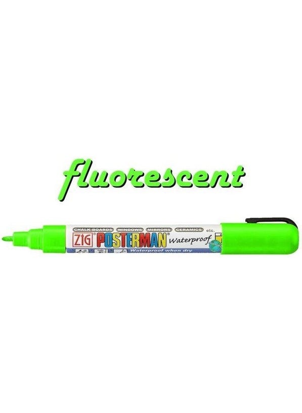 Zig Posterman Waterproof Painting Marker Fine Tip 1 mm Fluo Green 