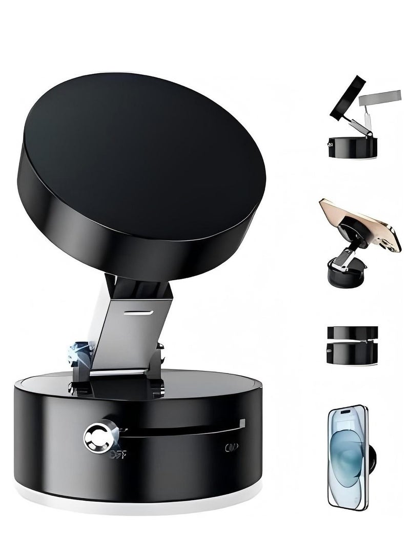 360° Rotatable Car Phone Holder, Adjustable Double Sided Magnetic Car Mount, Non-Electric Vacuum Magnetic Car Phone Holder for Car, Gym - Image 1