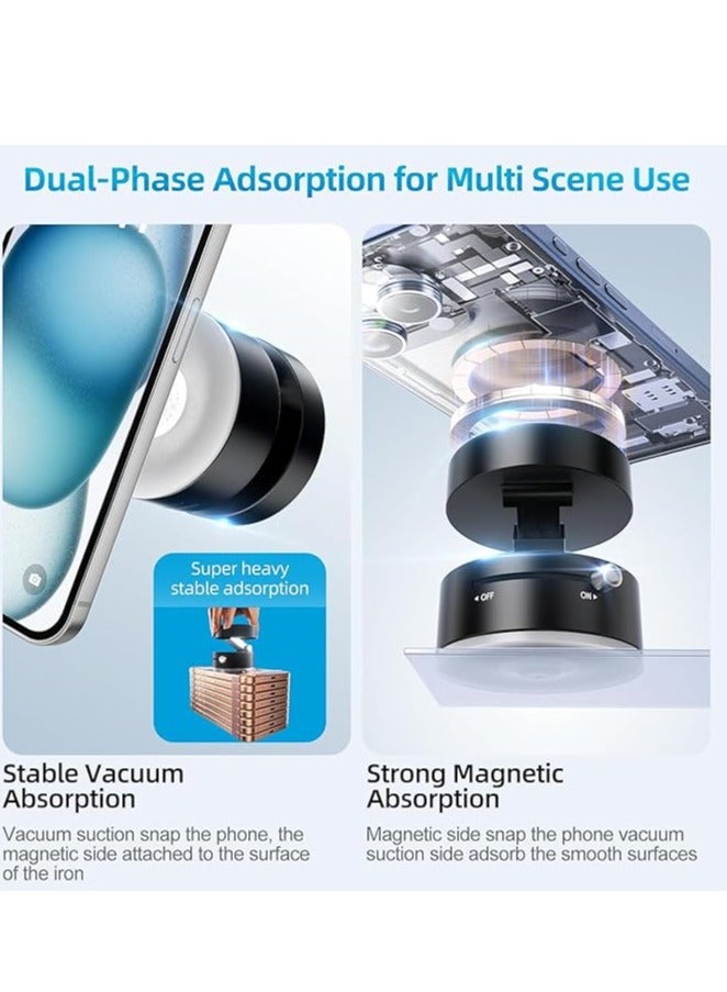 360° Rotatable Car Phone Holder, Adjustable Double Sided Magnetic Car Mount, Non-Electric Vacuum Magnetic Car Phone Holder for Car, Gym - Image 3