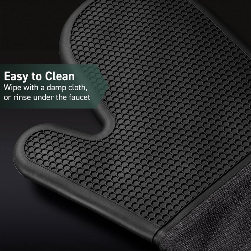 HexClad Silicone Oven Mitt Set, 2-Pack, Heat Resistant to 500ºF, Black - Image 5