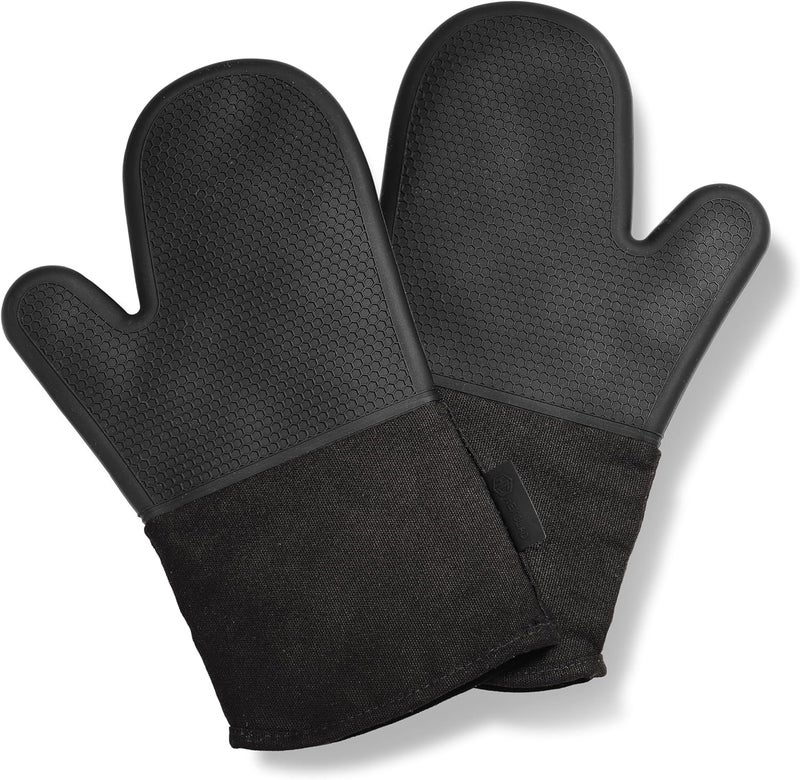 HexClad Silicone Oven Mitt Set, 2-Pack, Heat Resistant to 500ºF, Black - Image 2
