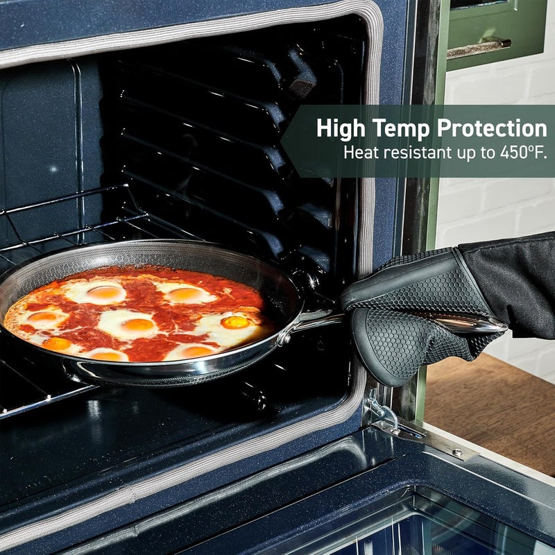 HexClad Silicone Oven Mitt Set, 2-Pack, Heat Resistant to 500ºF, Black - Image 3