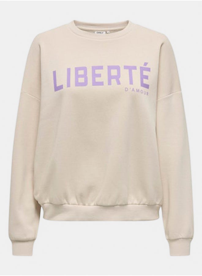 ONLY Onlhannah L/S O-Neck Print Box Cs Swt  - Image 1