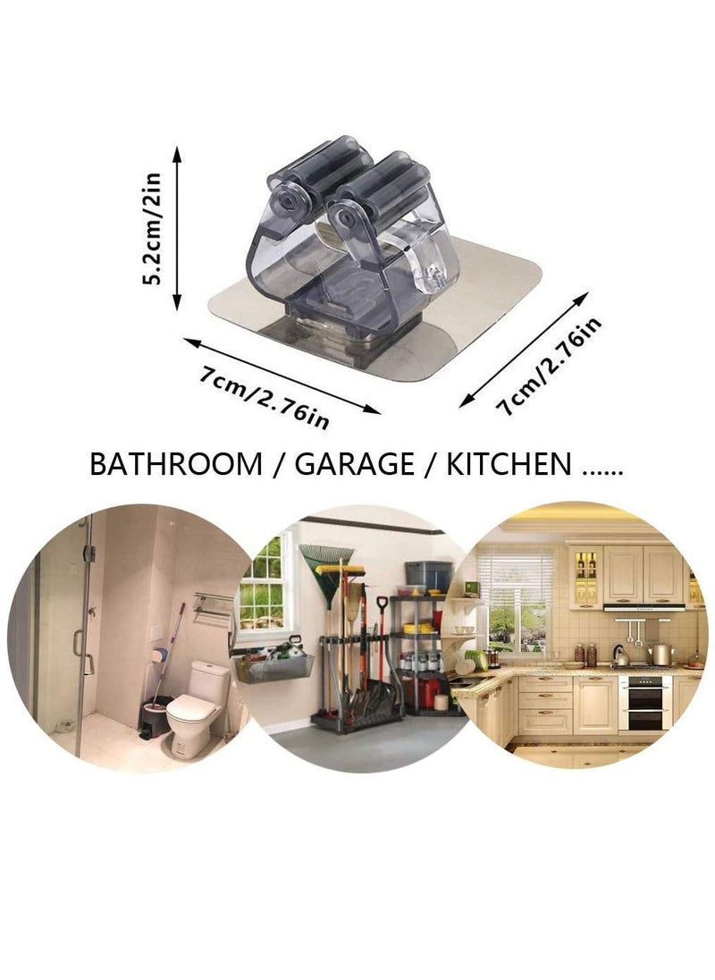 HomarKet 10-Piece Wall Mounted Mop And Broom Holder Set Black 7 x 7x5.2 centimeter  - Image 3
