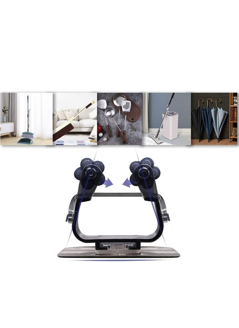 HomarKet 10-Piece Wall Mounted Mop And Broom Holder Set Black 7 x 7x5.2 centimeter  - Image 4