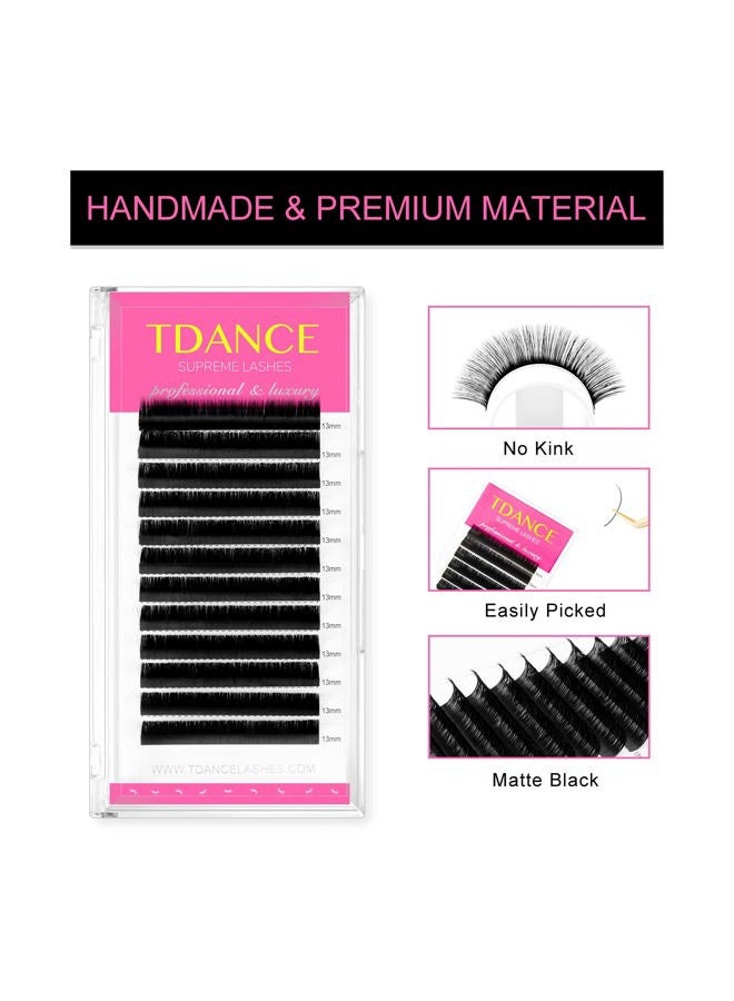 TDance Premium C CC D DD J B L Curl 0.03-0.18mm Thickness Semi Permanent Individual Eyelash Extensions Silk Classic Lashes Professional Salon Use Mixed 8-15mm Length In One Tray (D-0.18,8-15mm) - Image 2