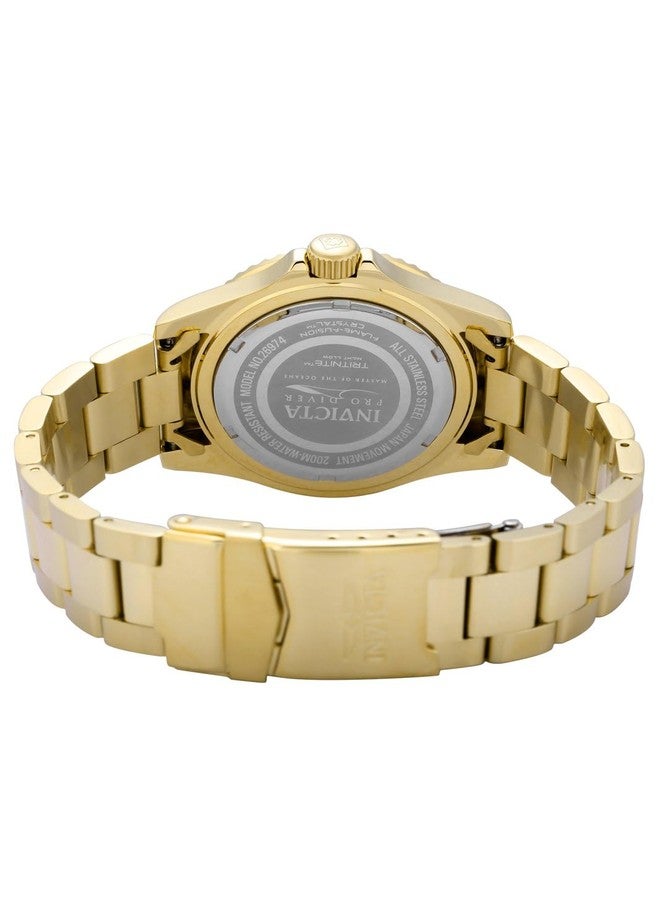 Invicta Men's Pro Diver Quartz Watch with Stainless Steel Strap, Gold/Blue, 26974 - Image 4