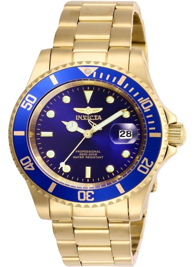 Invicta Men's Pro Diver Quartz Watch with Stainless Steel Strap, Gold/Blue, 26974 - Image 1
