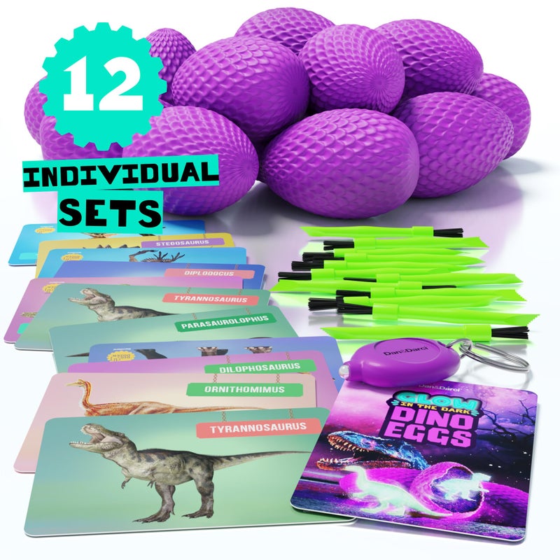 Dan&Darci Glow in The Dark Dino Eggs Dig Kit for Kids - Basket Stuffers - Dinosaur Egg Digging Toys for Boys & Girls Ages 8 Year Old Boy Toddler Gifts - Birthday Gift Ideas - Excavation Science - Image 4