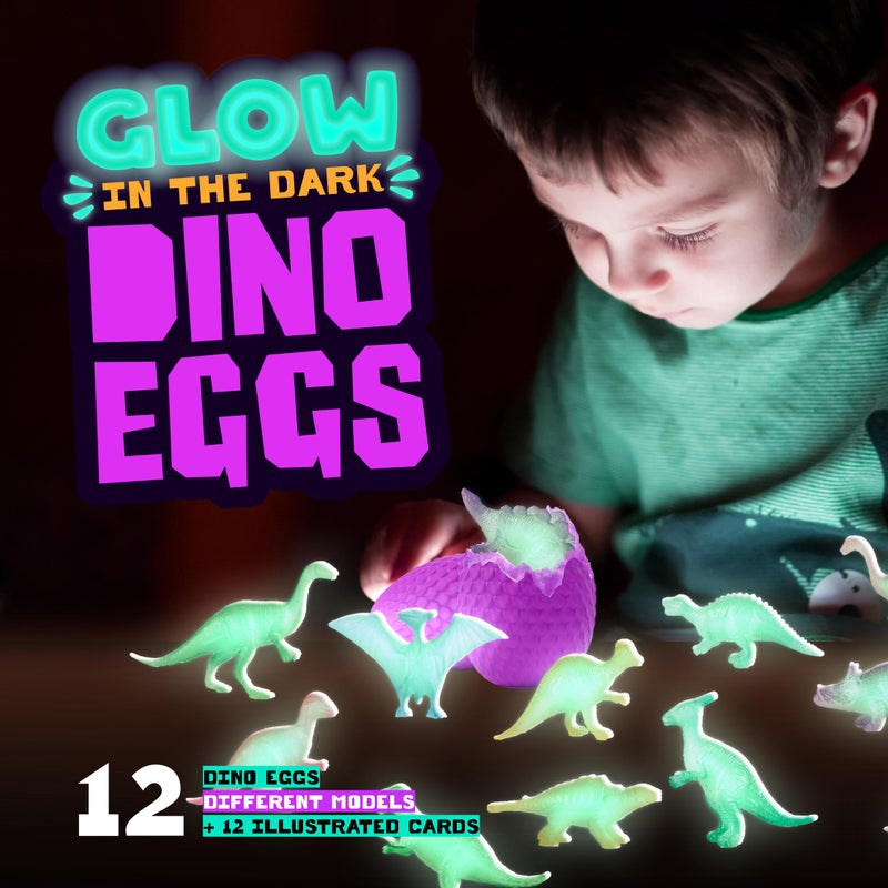 Dan&Darci Glow in The Dark Dino Eggs Dig Kit for Kids - Basket Stuffers - Dinosaur Egg Digging Toys for Boys & Girls Ages 8 Year Old Boy Toddler Gifts - Birthday Gift Ideas - Excavation Science - Image 5