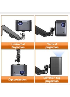 XiuWoo Wall Mounted 360° Rotation Air Rocker Arm Projector Shelf Projector Bracket Wall Hanger Hanging Lifting Bracket Projector Expansion Bracket Ceiling Wall Side Projection Home Office Projector Stand Decorative Shelves  - Image 3
