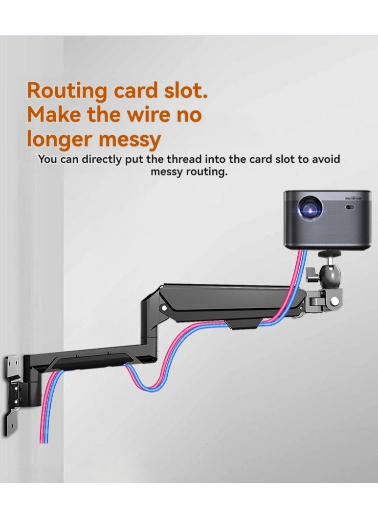XiuWoo - Wall Mounted 360° Rotation Air Rocker Arm Projector Shelf Projector Bracket Wall Hanger Hanging Lifting Bracket Projector Expansion Bracket Ceiling Wall Side Projection Home Office Projector Stand Decorative Shelves - Image 1
