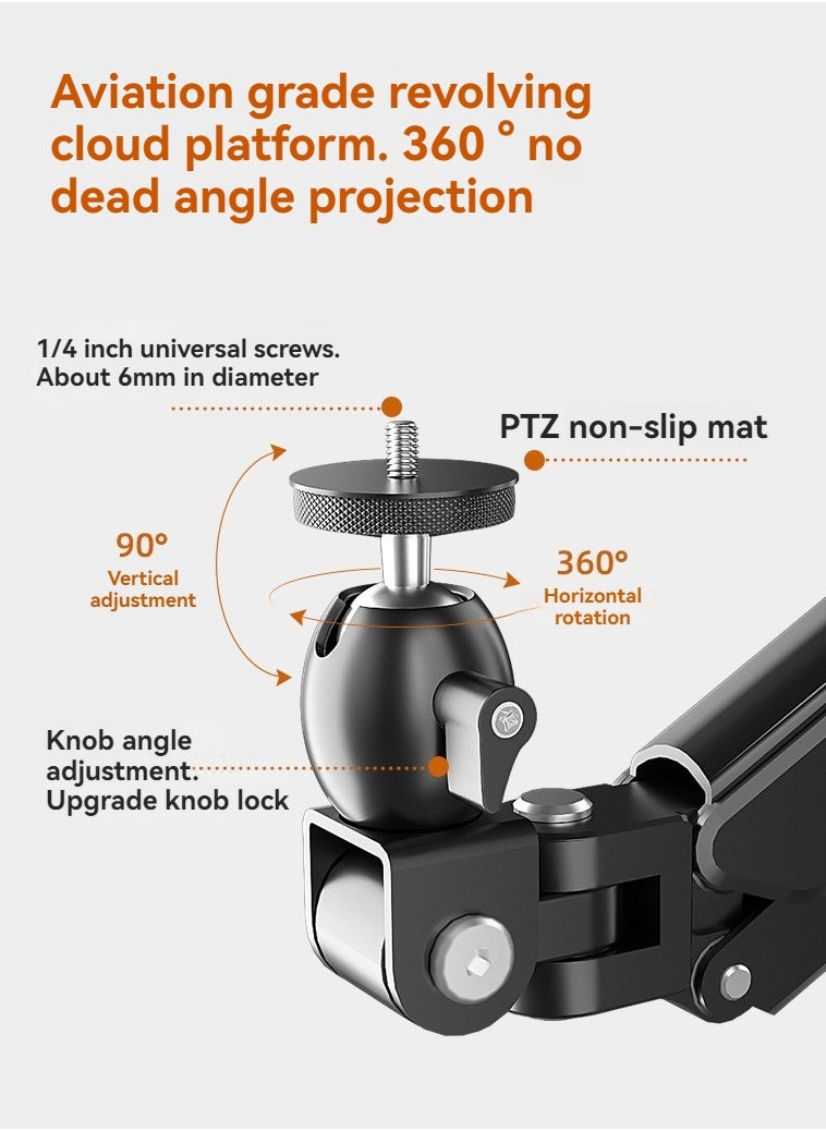 XiuWoo - Wall Mounted 360° Rotation Air Rocker Arm Projector Shelf Projector Bracket Wall Hanger Hanging Lifting Bracket Projector Expansion Bracket Ceiling Wall Side Projection Home Office Projector Stand Decorative Shelves - Image 1