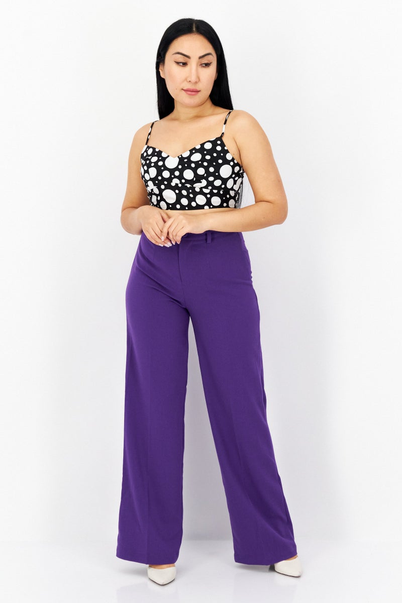 RIVER ISLAND Women Petite V-Neck Sleeveless Polka Dots Bralette Top, Black - Image 3