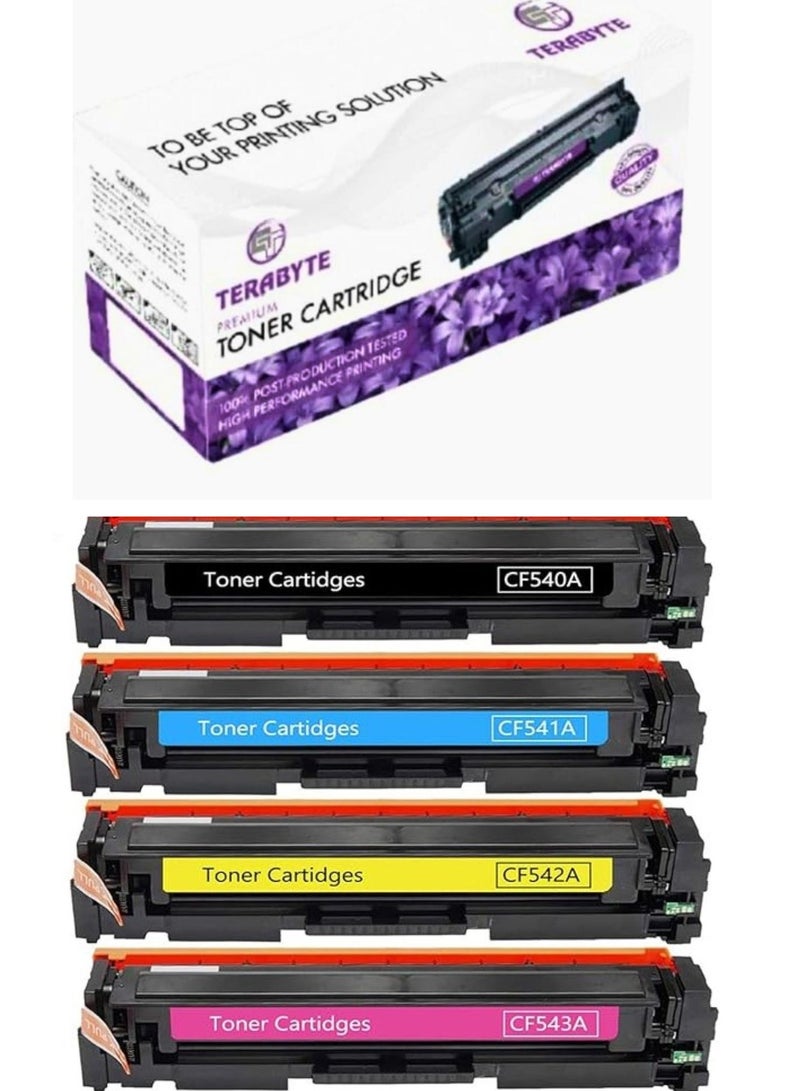 Terabyte Compatible for 203X 203A CF540X CF541X CF542X CF543X CF540A High Yield Toner Cartridge replacement for LaserJet Pro M254dw M254nw, MFP M281fdw M281fdn, MFP M280nw - Image 1
