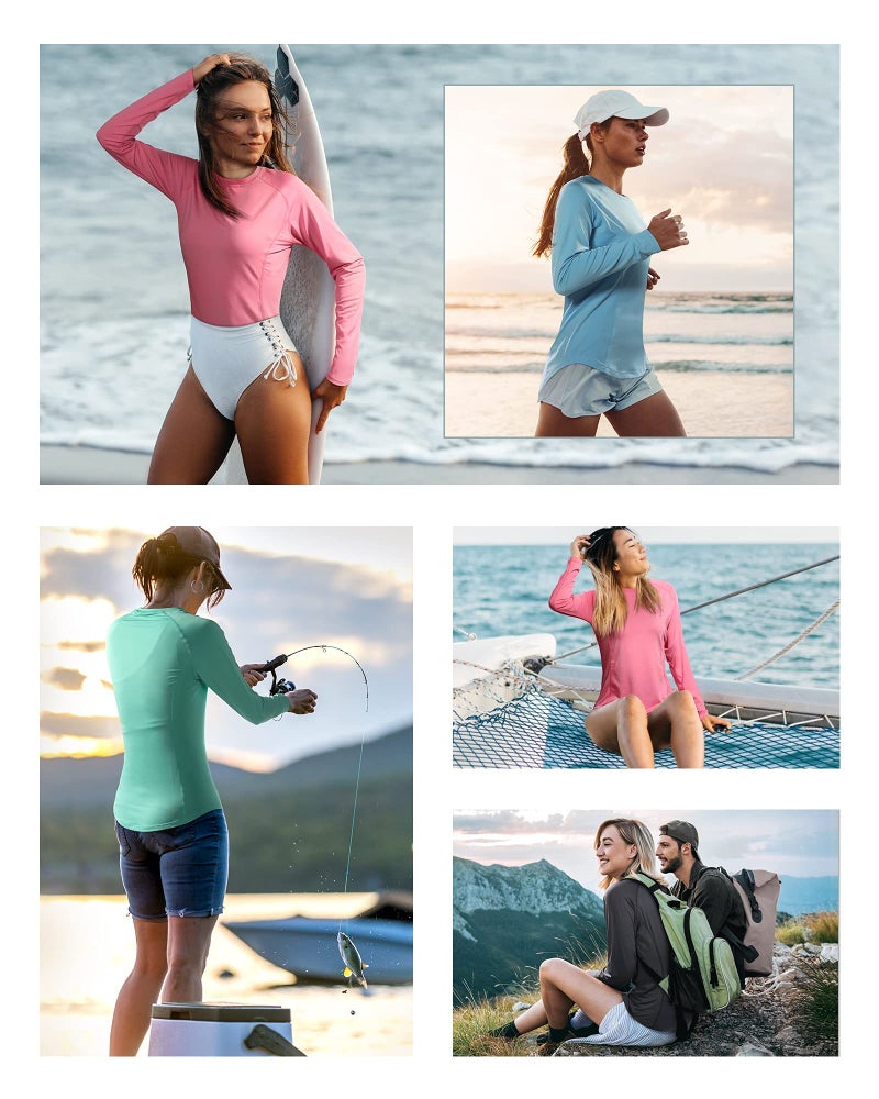 Roadbox Womens Long Sleeve UV Sun Protection Shirts UPF 50+ for Workout Swim - Image 5