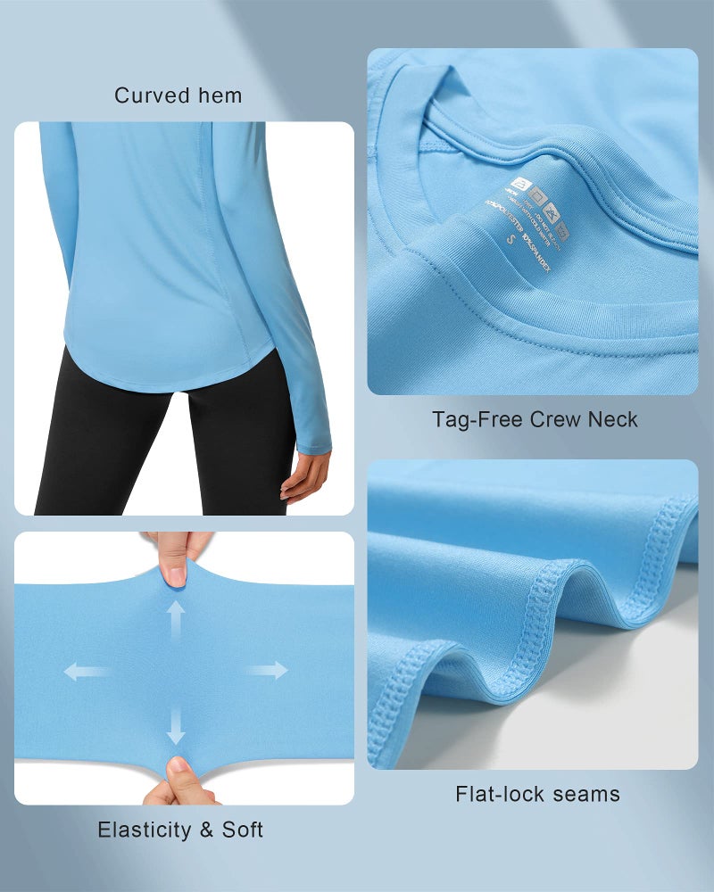 Roadbox Womens Long Sleeve UV Sun Protection Shirts UPF 50+ for Workout Swim - Image 4