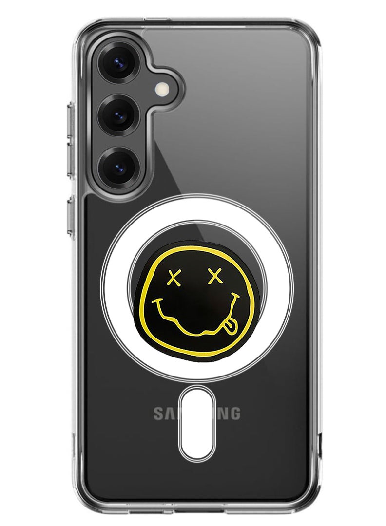 Theodor Magnetic Case for Samsung Galaxy S25 Plus 6.7-inch Compatible with MagSafe Wireless Charging, Shockproof Phone Bumper Cover Smiley (2) - Image 1