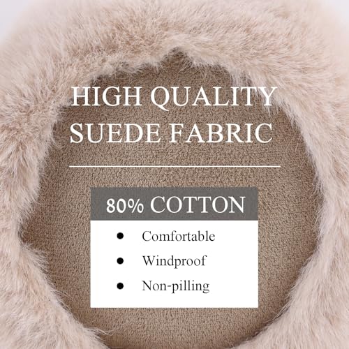 Zsedrut Winter Women Earmuff Foldable Ear Warmer Fluffy Ear Cover Warm Outdoor (Tan) - Image 2