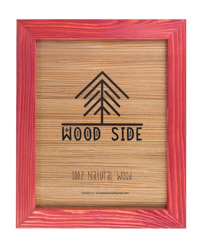RUSTIC WOODEN PICTURE FRAME 11X14 INCH 100 NATURAL SOLID ECO DISTRESSED WOOD FOR WALL MOUNTING PHOTO FRAME RED