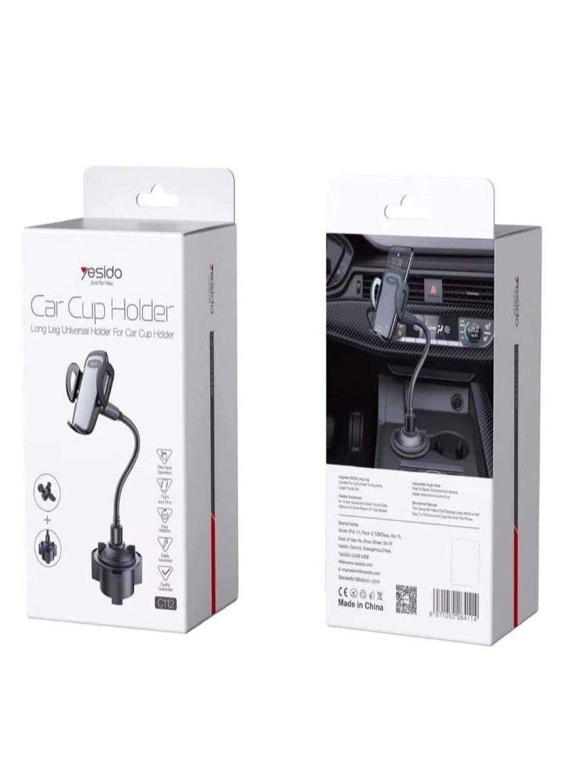 Yesido C112 Car Cup Holder Long Leg 360 ° Rotation Flexible Arm Gooseneck Car Universal Mobile Holder+Air vent Mount Holder - Image 3