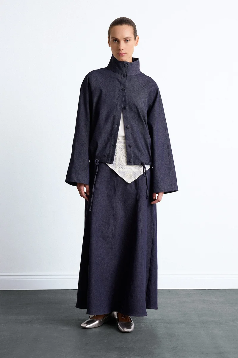 Defacto Regular Fit Denim Look Skirt